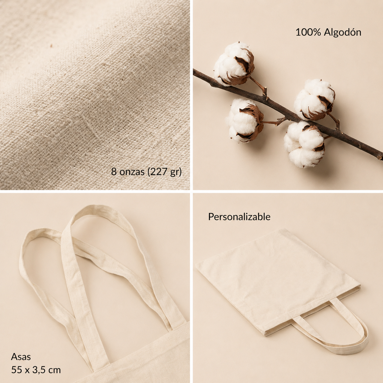 Tote Bag Algodón Natural 8oz - Imagen 5